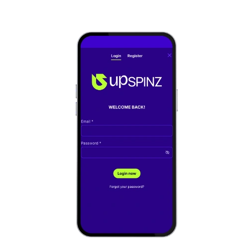 UpSpinz iniciar sessão